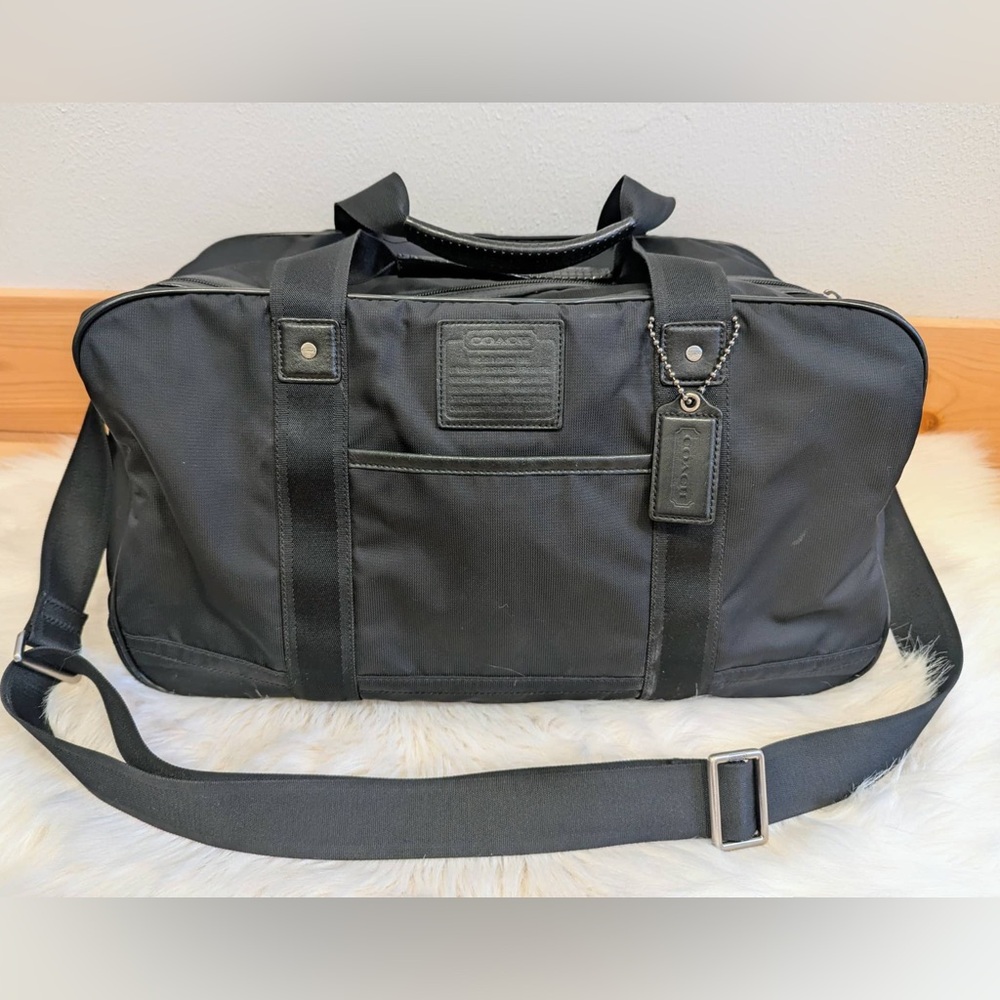 Black Coach duffel bag